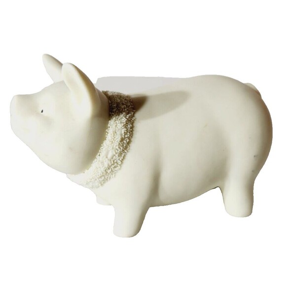 Department 56 Snowbunnies Pig Easter Farm Vtg Figurine 90's White 23773 - Picture 7 of 9